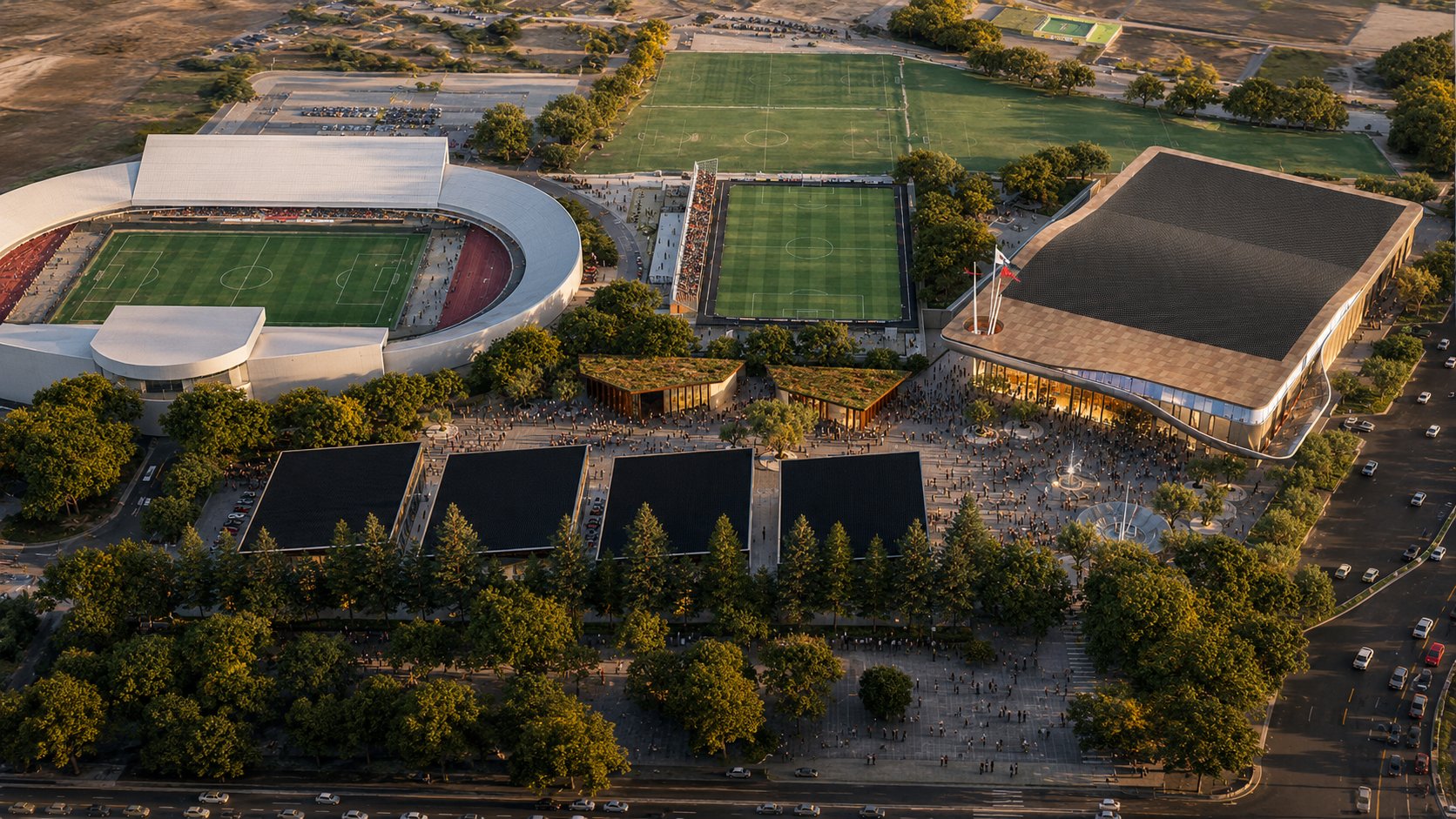 aerial view of the studio quarter