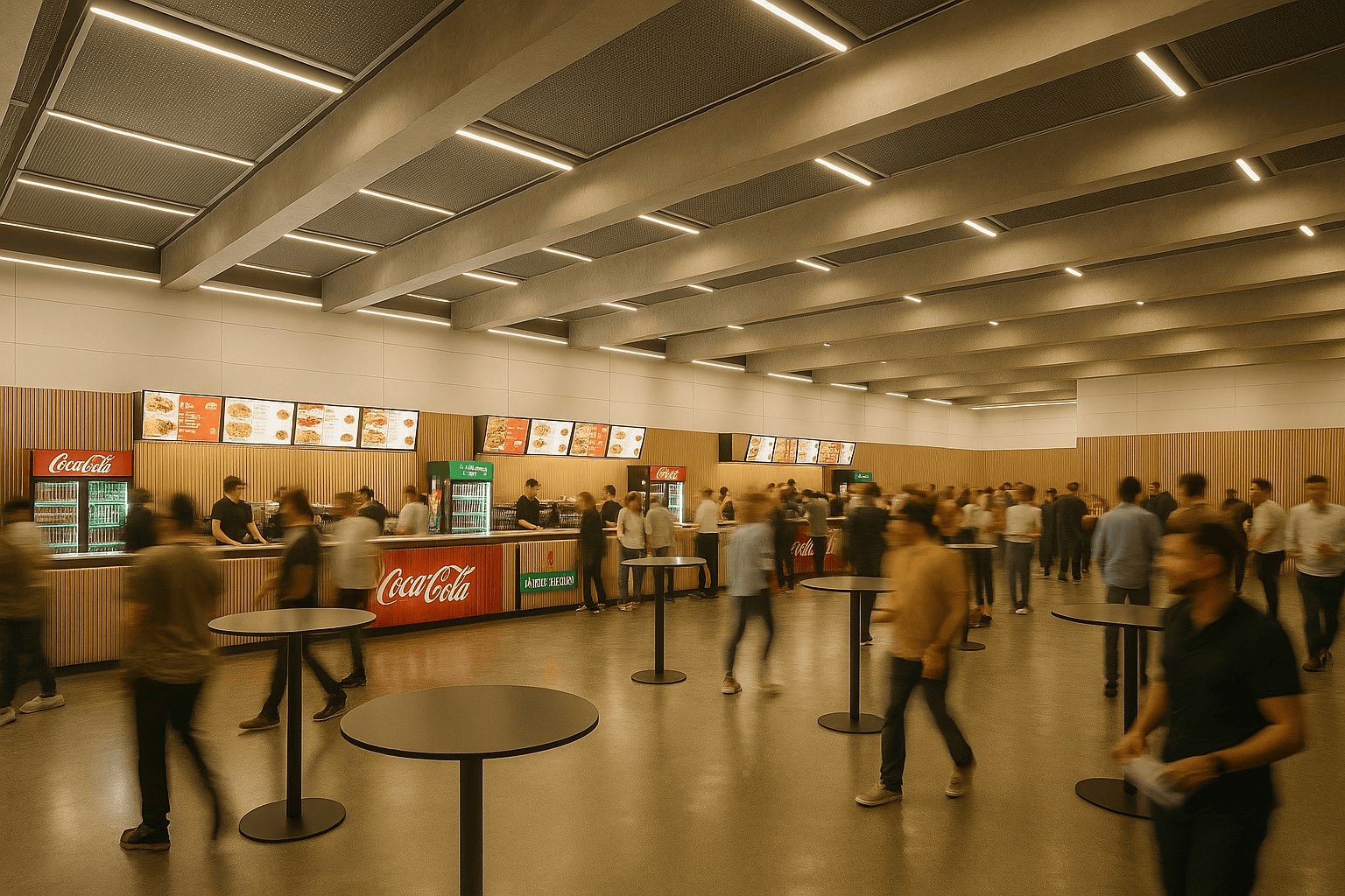 the district — the food concourse, between acts